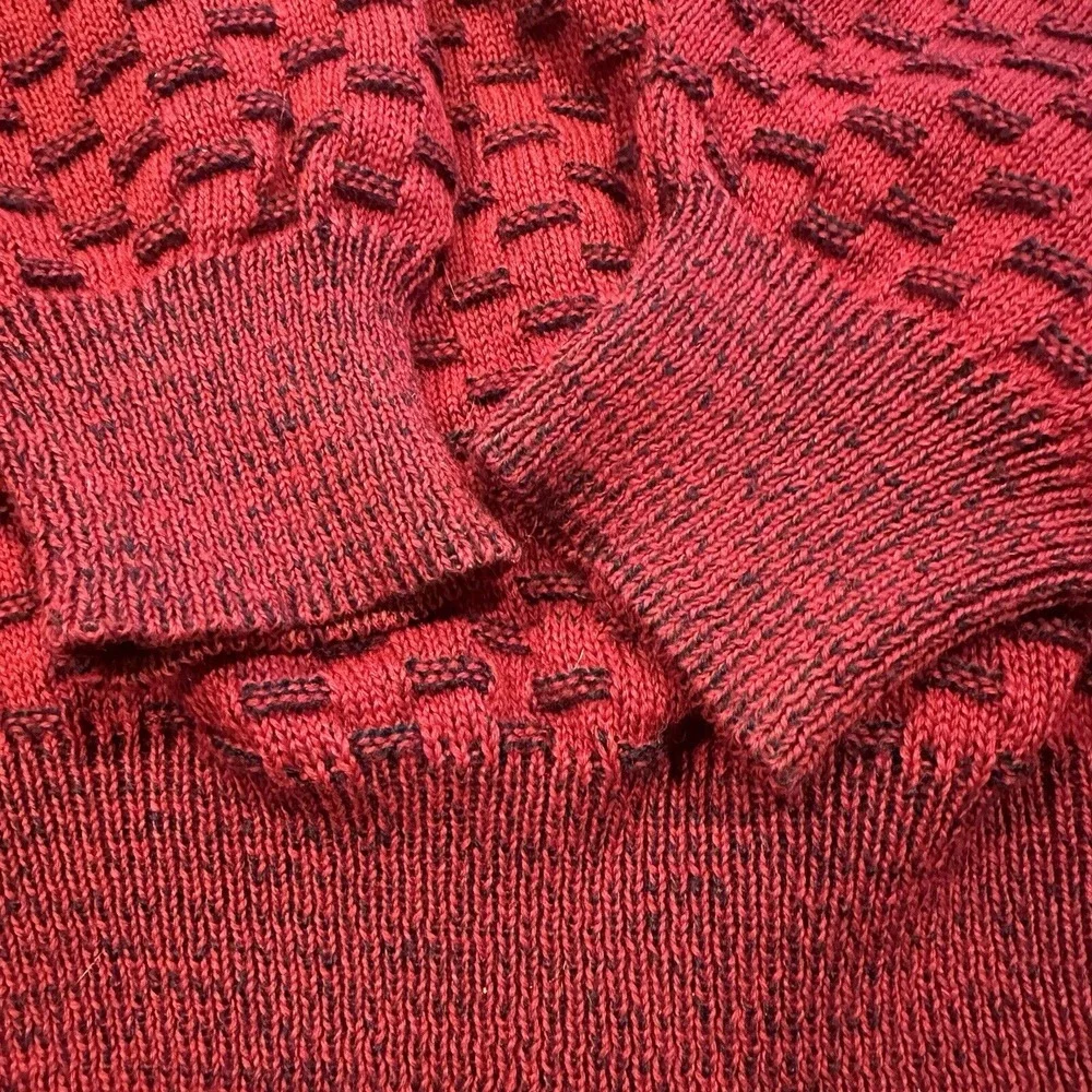 Vintage Maser Austria Golf‎ Sweater Size 44/Large Bulldog Wool Blend Red
